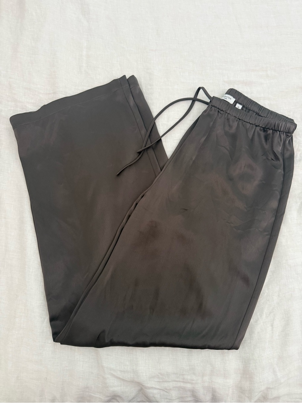 Aritzia Archer Satin Pants - Olive - Picture 3 of 5